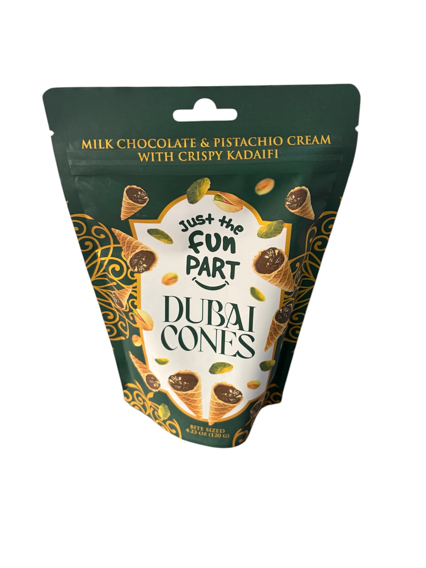 Just The Fun Part Dubai Cone Milk Chocolate & Pistacho Cream with Crispy Kadaifi
